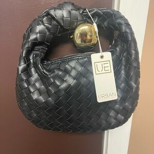 Urban Expressions Black Woven Shoulder Bag